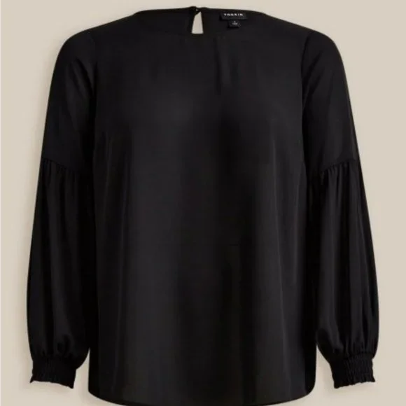 Torrid Georgette Blouson Sleeve Blouse - Picture 2 of 12
